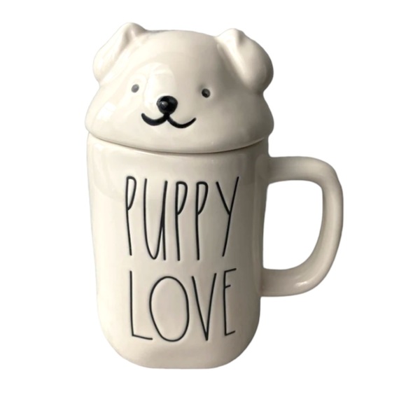 Rae Dunn PUPPY LOVE mug with topper 🐶 - Picture 1 of 5